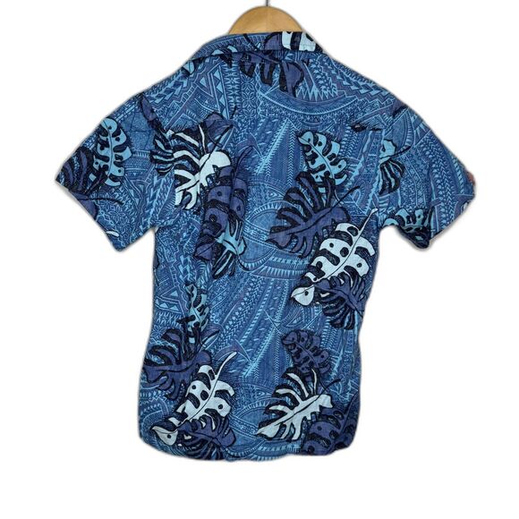 Tanoa Hawaii aloha button down shirt blue boys size 12 - Picture 2 of 7